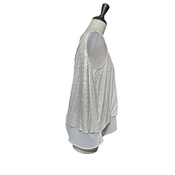 White House Black Market Sleeveless Layered A-Line Tank Blouse Small - Picture 2 of 4